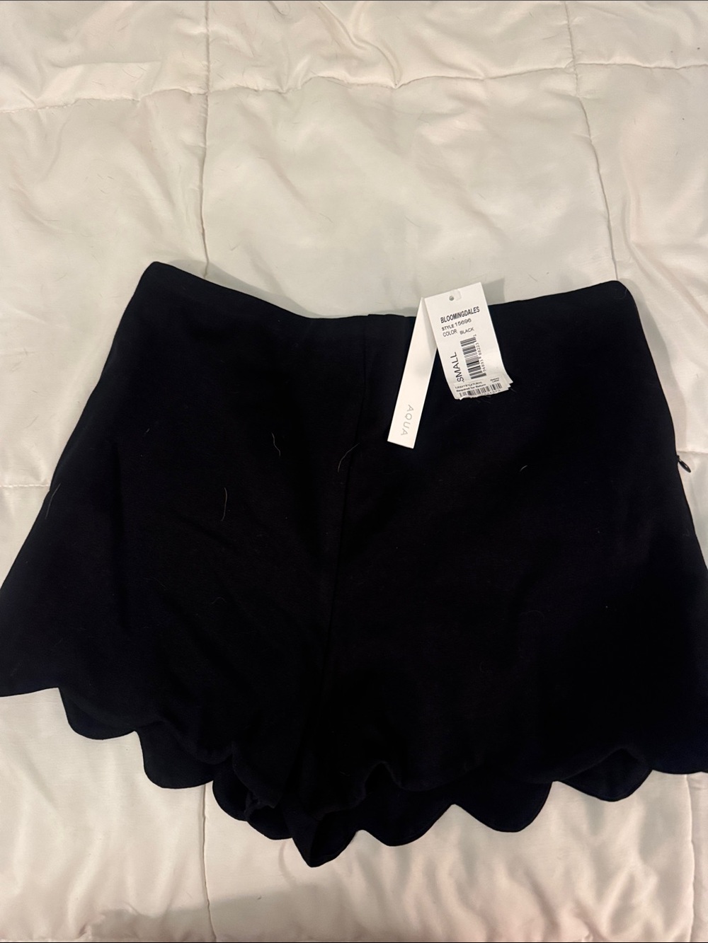 Aqua Black Scallop-Hem Women's Skort